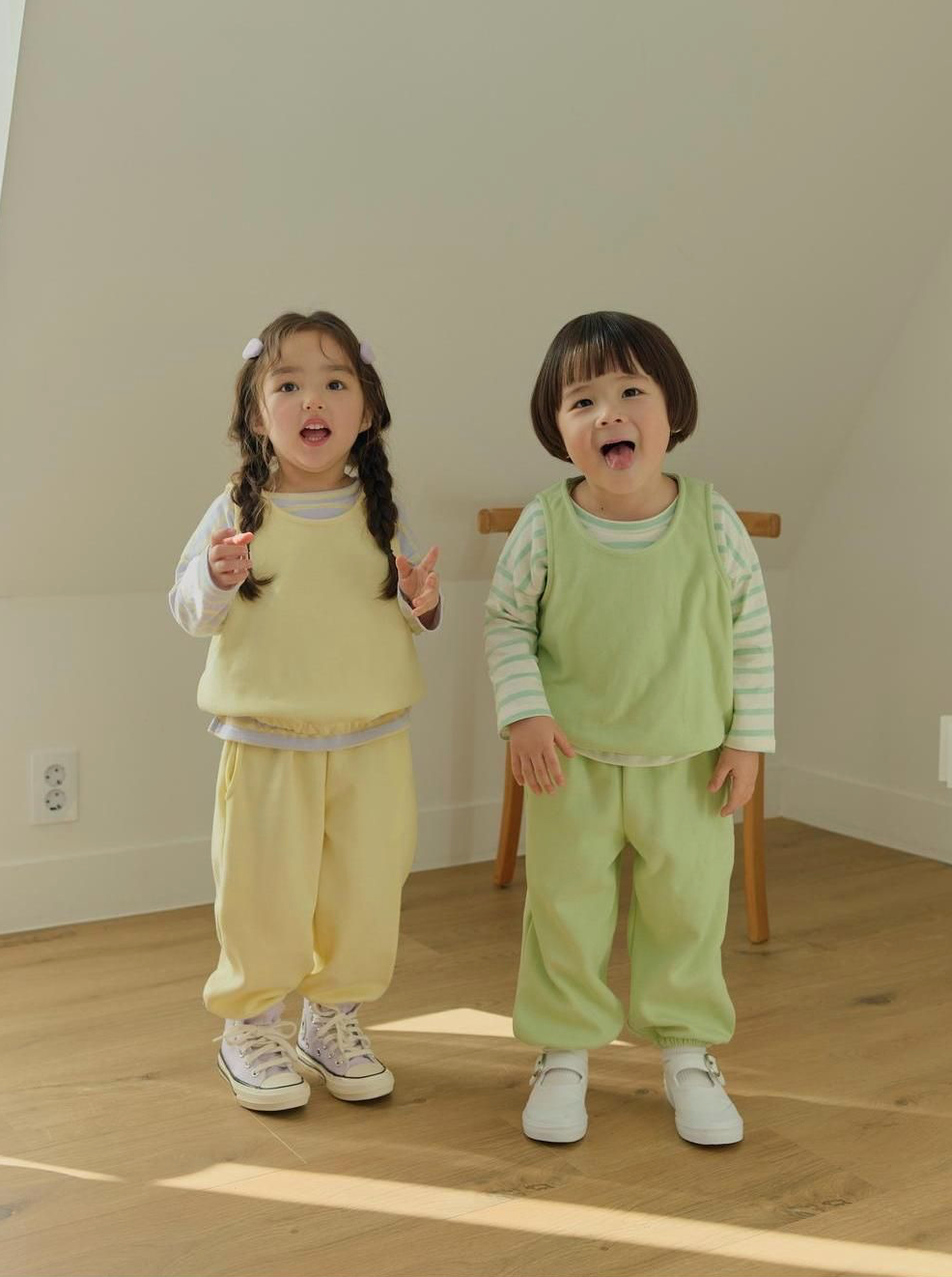 Daily Bebe Unisex Sleeveless Layer Top and Pants Set