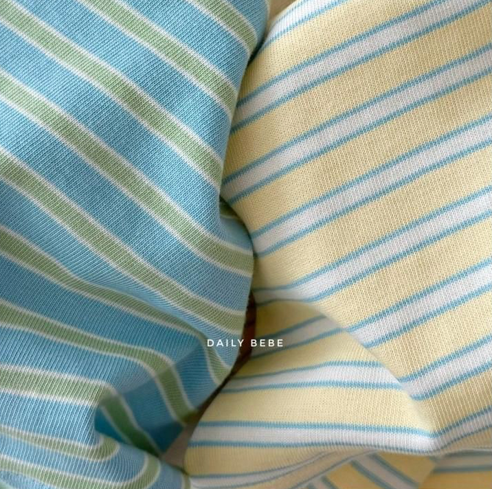 Daily Bebe Unisex Pastel Stripe Polo Top Yellow
