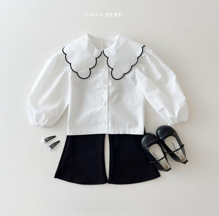 Daily Bebe Girls Contrast Scalloped Collar Blouse